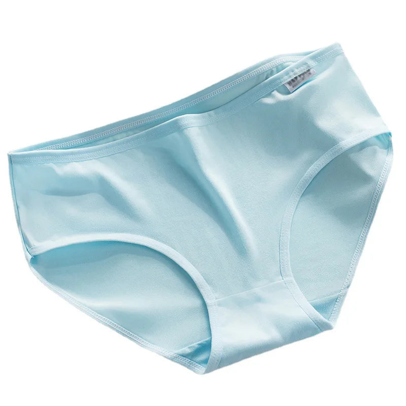 Women's Mid-Waist Cross-Border Underwear Soft and Breathable Milk Silk with Logo on Waist Special Offer for Girls