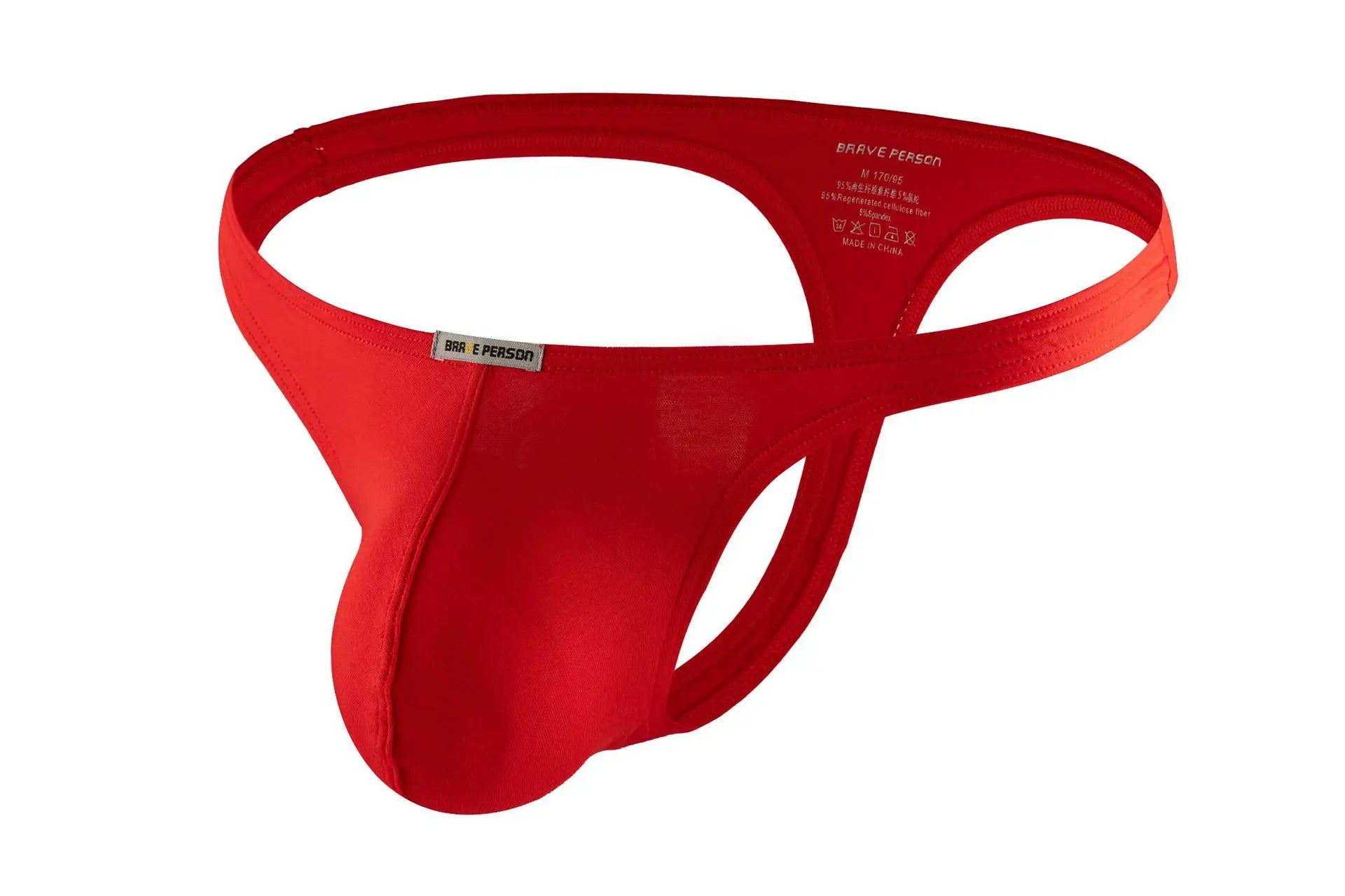 Men's Sexy Sports Leisure Modal Thongs Breathable Soft Fabric High Stretch Ultra Thin Low-rise Large Pouch Briefs Underwear