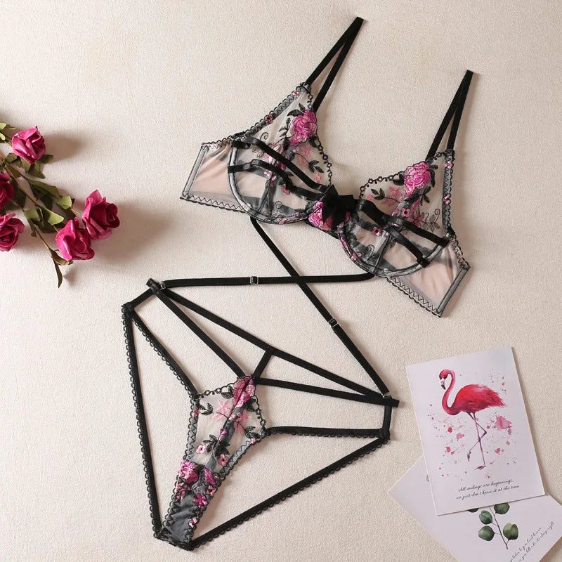 Women Sexy Attractive Lace Lingerie Underwear Sexy Embroidery Girls Underwear