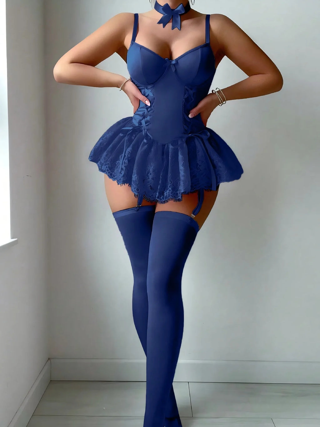 A377 New Trendy Hot Sexy Women Underwear Lingerie Set Pink Lace Teddy Bodysuit Lingerie