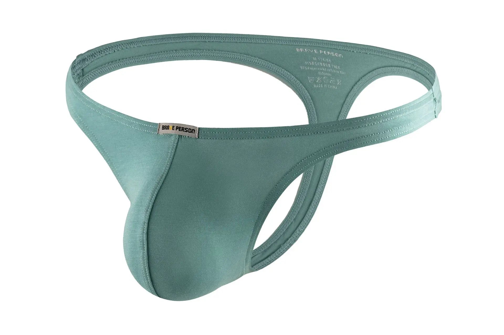 Men's Sexy Sports Leisure Modal Thongs Breathable Soft Fabric High Stretch Ultra Thin Low-rise Large Pouch Briefs Underwear