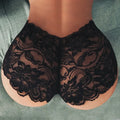 Floral Breathable Underwear Sexy Hollow Perspective Women Underwear Comfortable Black White Plus Size Boxer Briefs Lace Panties