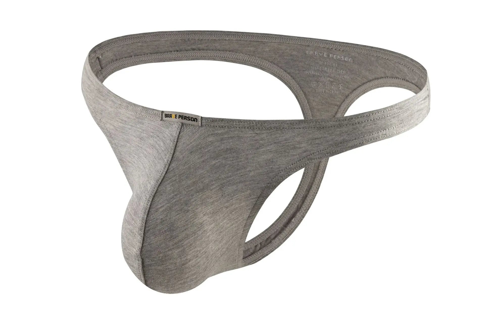 Men's Sexy Sports Leisure Modal Thongs Breathable Soft Fabric High Stretch Ultra Thin Low-rise Large Pouch Briefs Underwear