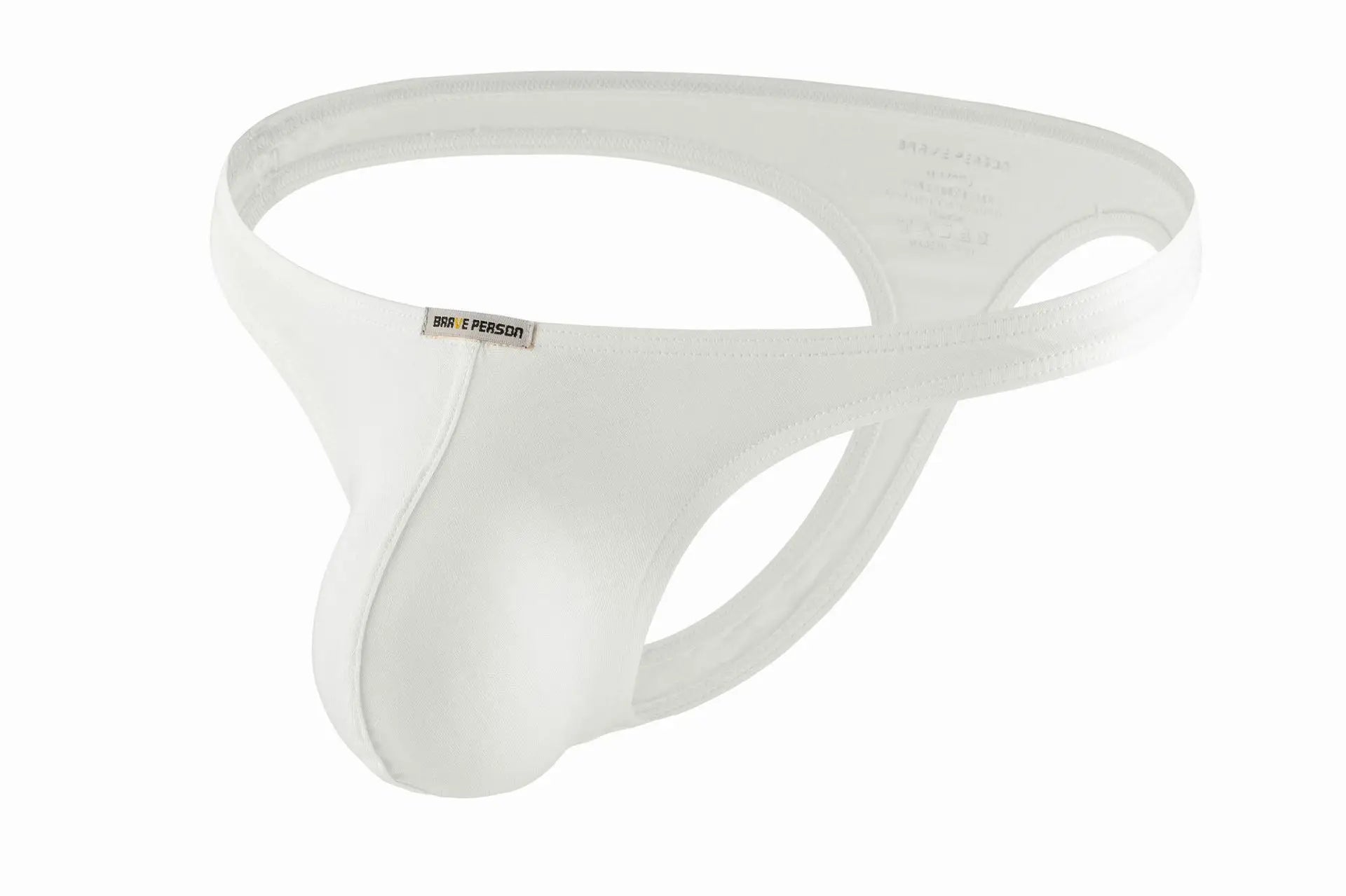 Men's Sexy Sports Leisure Modal Thongs Breathable Soft Fabric High Stretch Ultra Thin Low-rise Large Pouch Briefs Underwear