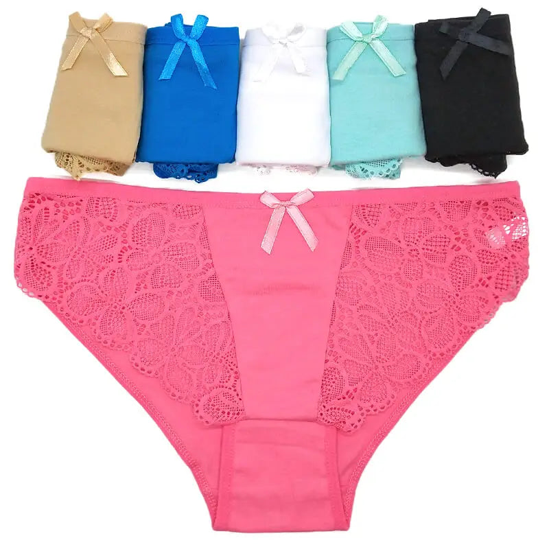 Wholesale Women Panties Girls Sexy Cotton and Lace Brief Ladies Underwear