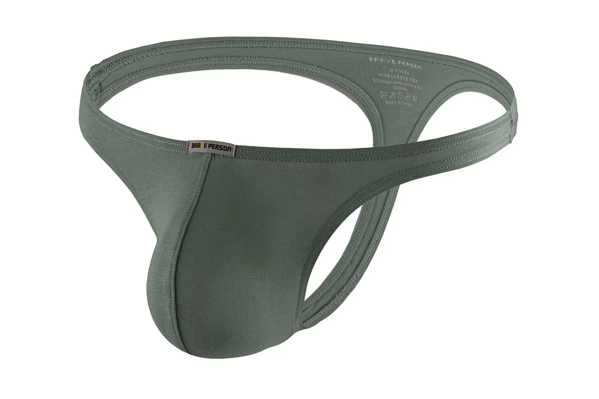 Men's Sexy Sports Leisure Modal Thongs Breathable Soft Fabric High Stretch Ultra Thin Low-rise Large Pouch Briefs Underwear