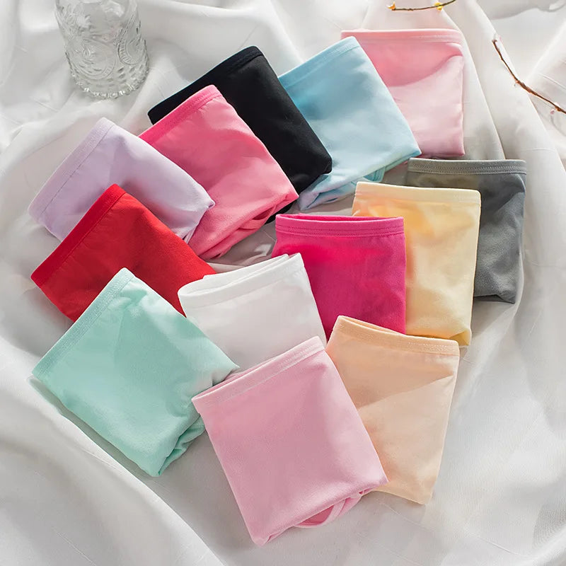 Women's Mid-Waist Cross-Border Underwear Soft and Breathable Milk Silk with Logo on Waist Special Offer for Girls